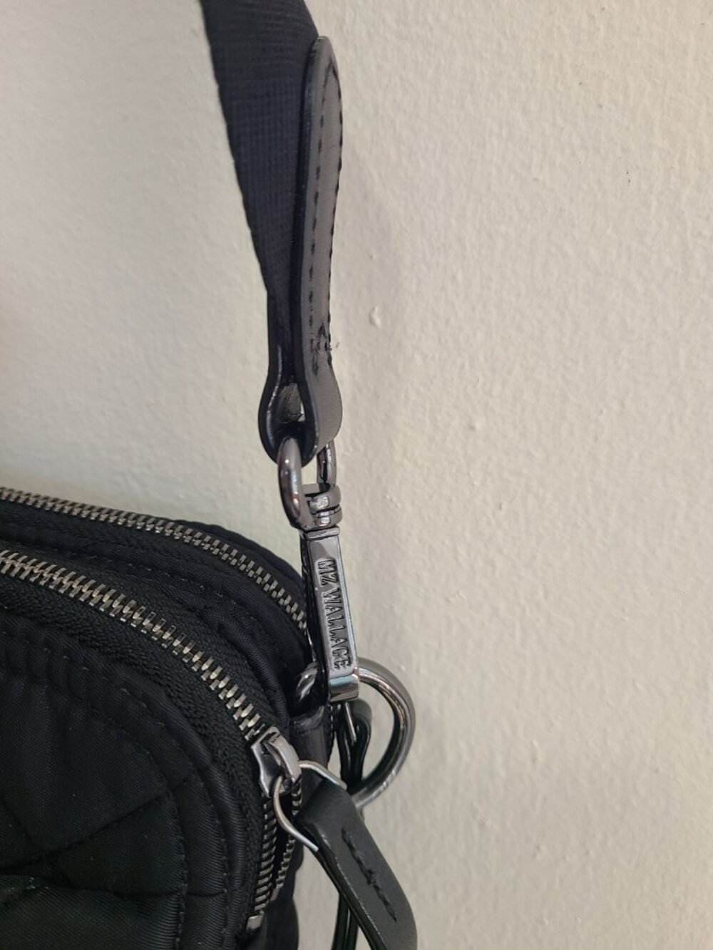 MZ WALLACE Madison Quilted Nylon Crossbody Bag Black - Picture 12 of 12